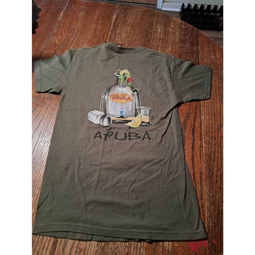 New DuckCo Aruba 100 Percent Agave Tequila Graphic Tee Men’s Small Gray Cotton